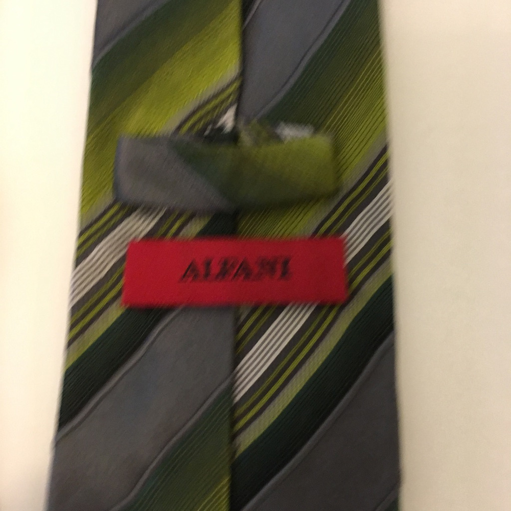 Alfani mens necktie greens grays - Picture 4 of 7